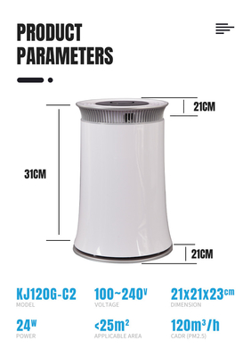 os materiais do ABS do filtro de ar do odor de 21x21x31.5cm dirigem o purificador Desktop do ar