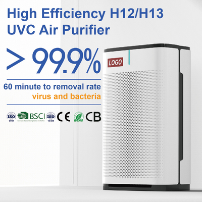 purificador UV do ar de 220V 120W HEPA filtro de ar da sala de 600 pés quadrados grande